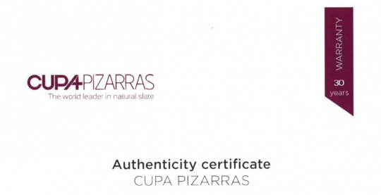 Сертификат подлинности от CUPA PIZARRAS (Authenticity Certificate)